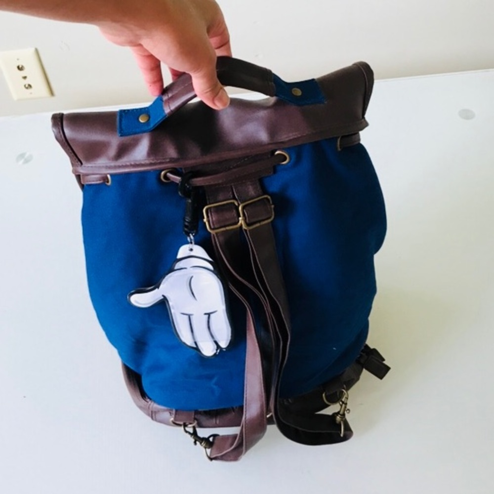 Disney World Backpack Blue & Brown Leather - Picture 6 of 7